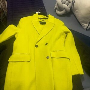 BCBGMaxAzria Bright Yellow Pea Coat